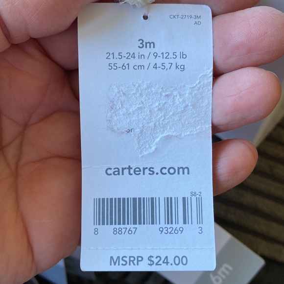 NWT Carter's Baby Girl “Merry & Bright" Tee & Tutu Pants Set Christmas 3M & 6M - Picture 3 of 4
